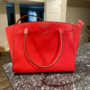 Kate Spade Red Leather Tote Crossbody